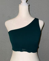 Set Active Ribbed One Shoulder Bra in Mojito‎ Size Medium Photo 0