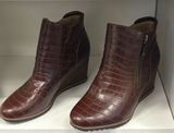 Isaac Mizrahi Sorel Croc-Embossed Brown Ankle‎ Booties Photo 0
