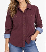 LL Bean Burgundy Cotton Flannel Chamois Button Shirt Pockets Casual LARGE Photo 0