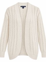 American Eagle Outfitters Natural-Cream Open Front Pointelle Cardigan Photo 0