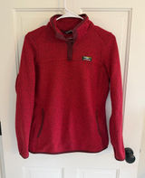 L.L.Bean Sweater Fleece Pullover Snap Neck Burgundy Heather Women’s M Photo 0