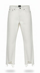 BDG Urban Outfitters Jeans Womens 24 White Slim Straight Raw Hem Frayed Photo 0