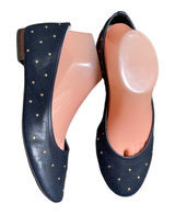 Aerosoles x Martha Stewart Shelley Flats 8.5 Navy Leather Studded Ballet Shoes Photo 0