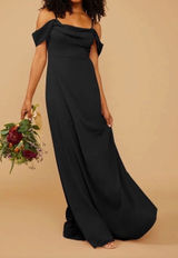 NWT Vow’d CHIC CHIFFON ARBOR DRESS black off the shoulder size 2 wedding Photo 0