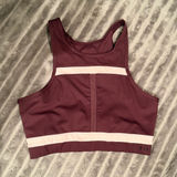 Nike Dri-FIT‎ High-Neck "RUN" Sports Bra - Maroon/Burgundy, Size Medium Photo 0