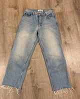 Reformation Women's 90's Mid Rise Straight Jeans Raw Hem Size 25 Photo 0