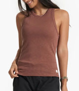 Vuori Sunrise Ribbed High Neck Tank Top Small Brown Racerback Athleisure Workout Photo 0