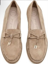Paul Green Dusty Flats in a soft suede beige Size 5.5 US 8 Loafer Bow Photo 0