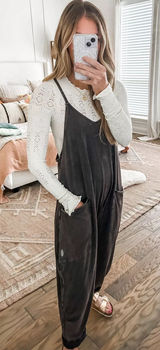 Free People Hot Shot Black Onesie Photo 0