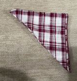 Kaxi Burgundy and White Plaid Hair Bandana Scarf Photo 0