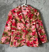 Ann Taylor Silk Floral Blazer Romantic Cottagecore Preppy Chic Pink Blazer Sz‎ 4 Photo 0