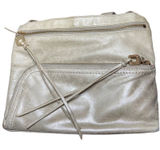 Hobo Cassie Leather Convertible Crossbody Shoulder Bag Distressed Metallic M Photo 0
