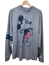 Disney Mickey Mouse Spirit Jersey Sz‎ L Adults Long Sleeve Shirt American Flag Photo 0