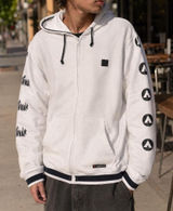 Airwalk White Zip-Up Hoodie Bold Logo Sleeve Graphics Y2K Skater M Photo 0
