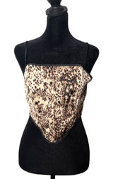 PLT Leopard Animal Print‎ Corset Top Brown Size 4 y2k Statement Maximalist NEW Photo 0