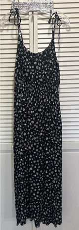 SO Floral Black/Cream Floral Smocked Back Midi Dress Size 2XL Pockets Photo 0