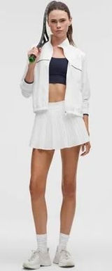 Lululemon Pace Setter Skirt White Pleated Running Tennis Skort Size 8 Regular Photo 0