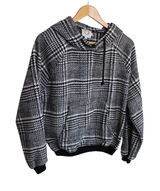 Lili Sidonio Molly‎ Bracken Women's Black & White Plaid Hoodie Dolman Size Small Photo 0