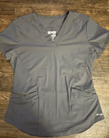 Grey's Anatomy Edge Women's V Neck Scrub Top Short‎ Sleeve Zip Pockets Size M Photo 0