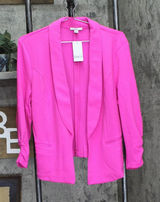 NWT Bar III Petite 3/4-Sleeve Shawl-Collar Blazer Jacket Pinkadelic Pink PXL Photo 0