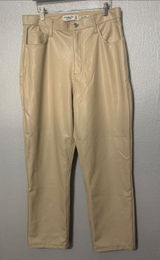 Abercrombie & Fitch Cream Vegan Leather The 90s Straight Pants - Size 31 / 12S Photo 0
