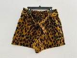 LA Corduroy Cheetah belted paper bag Shorts brown black Size Medium Photo 0