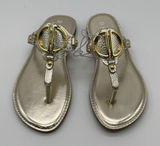 NWOT DKNY Flat Sandals Women's Size 6 Metallic Gold Flip Flop Thong New Slip‎ On Photo 0