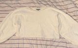 Crop white sweater! Size medium Photo 0