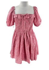 Abercrombie & Fitch‎ cotton floral puff sleeve dress sz L Photo 0