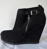 DV by Dolce Vita Black Suede Wedge Ankle Boots Photo 0