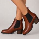 Rieker Chelsea Leather Ankle Boots in Brown Leather Black 39 8.5 Photo 0