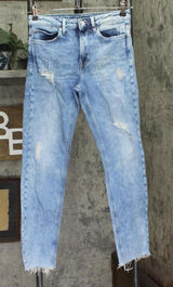 Guess 81 Womens The It Girl Distressed Skinny High Rise Jeans Light Blue 25 Photo 0