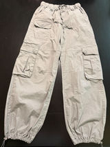 Rachel Paige Womens Cargo Parachute Pants Grey XS Elastic Waist PW2310 Utility‎ Photo 0