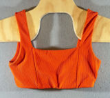 627 |‎ WILO The Label Ribbed Square Neck Athletic Crop Top Orange Womens Small Photo 0
