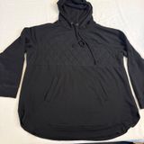 Maurices Womens XL Black Quilted Chest Pullover Hoodie Sweatshirt Curved Hem Photo 0