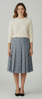 PENDLETON Houndstooth 100% Wool Pleated Skirt Size 10 Photo 0