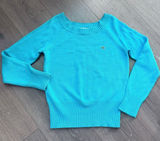 Lacoste Boat Neck Jumper Teal Blue Size 42 US Small EUC Babydoll Fall Autumn Photo 0
