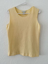 Appleseed’s Textured Sleeveless Tank Top Yellow Size M Photo 0