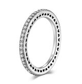 SIZE 8 925  Hearts Clear CZ Stackable Ring Photo 0