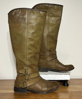 Madden Girl Knee High Campuswc‎ Riding Boots Tan Women's Size 7.5M Photo 0