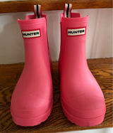 Hunter Original Chelsea Rain Boots Pink Rubber Ankle Waterproof WFS2006RMA US 5 Photo 0