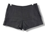 Joie Black Caviar Linen Catia Shorts Zip Fly Side Pocket Womens Size 4 Photo 0