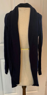 Lilly Pulitzer Cardigan Sz Small Navy Blue Shawl Collar Long Open Front Casual Photo 0