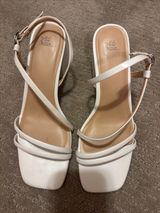 wild fable White Strappy Square-Toe Heeled Sandals Photo 0