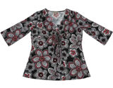 Kim Rogers Y2K 90s Top Medium Black Floral Paisley Boho Teacher Flowy Workwear Photo 0