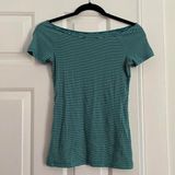 Old Navy Striped white and green blue top size xs/s Photo 0