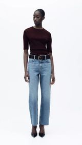 Zara high waist straight ankle rigid jeans Photo 0