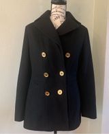 Micheal Kors Black Double-breasted Pea Coat Size 4 Photo 0