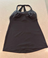 Lululemon scoop me up Black Tank‎ Top Built-In Bra Athletic Workout Tank size 8 Photo 0