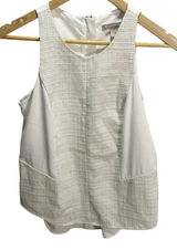 Banana Republic White Tweed Chiffon Women's Blouse 2P Career Flowy Photo 0